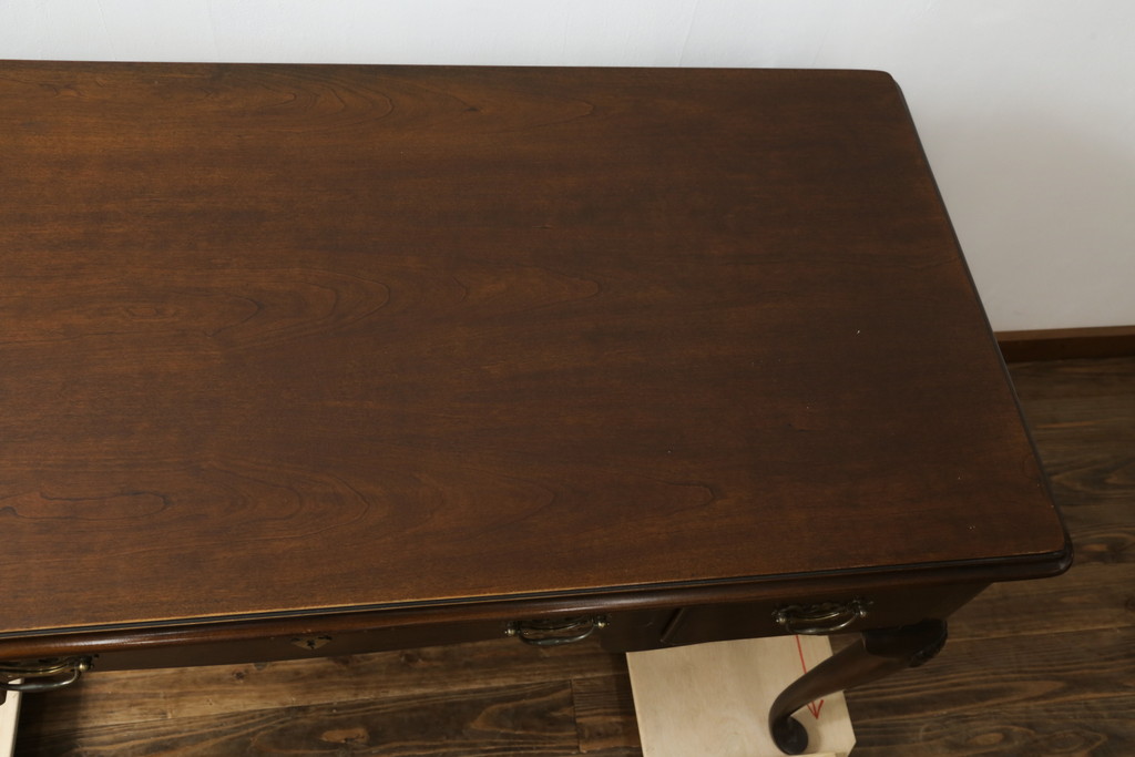 中古　美品　DREXEL HERITAGE(ドレクセルヘリテイジ)　クラシカルな雰囲気漂う猫脚デスク(机、ワークデスク、コンソールテーブル、在宅用、在宅ワーク用)(R-076668)
