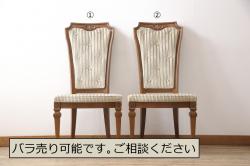 和製アンティーク　希少!　ナラ材　大正ロマンな雰囲気を醸し出すチェア3脚セット(ダイニングチェア、椅子)(R-053219)