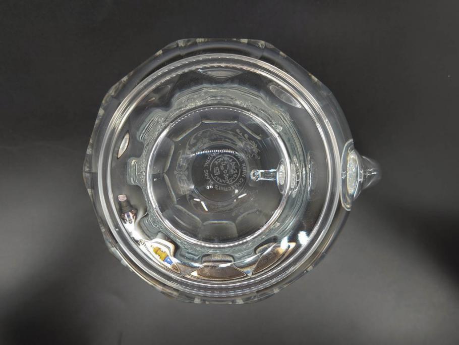 1981年　フランス　Baccarat　バカラ　キリンビアマグコレクション　コレクターズグラス　クリスタルガラス　鳳凰と草花のデザインが優美なビアマグ(KIRIN COLLECTORS GLASS、ジョッキ、グラス、フルレッドクリスタルガラス)(R-077762)