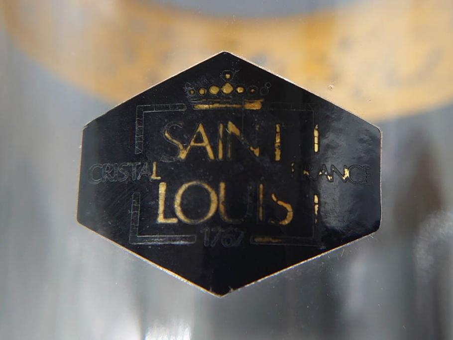 1983年　フランス　Saint Louis(サンルイ)　キリンビアマグコレクション　コレクターズグラス　金彩によるアザミの装飾が美しいビアマグ(KIRIN COLLECTORS GLASS、ジョッキ、グラス)(R-077764)
