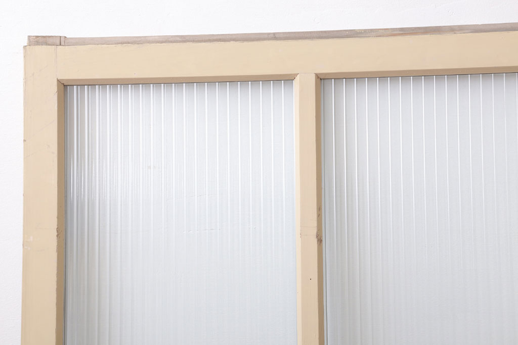 昭和レトロ　モールガラス入りの引き戸2枚セット(ガラス戸・窓)(2)