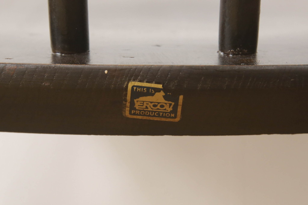 イギリスビンテージ　ERCOL(アーコール)　フープバック　シックな木肌のダイニングチェア(ウィンザーチェア、ワークチェア、椅子、ヴィンテージ、ウインザーチェア)(R-056404)