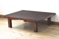 中古　DREXEL HERITAGE(ドレクセルヘリテイジ)　Triune(トライユン)　マホガニー材　洗練されたデザインとクラシカルな佇まいが魅力的なセンターテーブル(カクテルテーブル、リビングテーブル、カフェテーブル、ローテーブル)(R-066326)