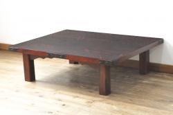 中古　美品　Cassina(カッシーナ)　476-15　BOBOLI(ボボリ)　ガラス天板　個性溢れるデザインが魅力のオーバルローテーブル(リビングテーブル、センターテーブル)(定価約68万円)(R-075201)