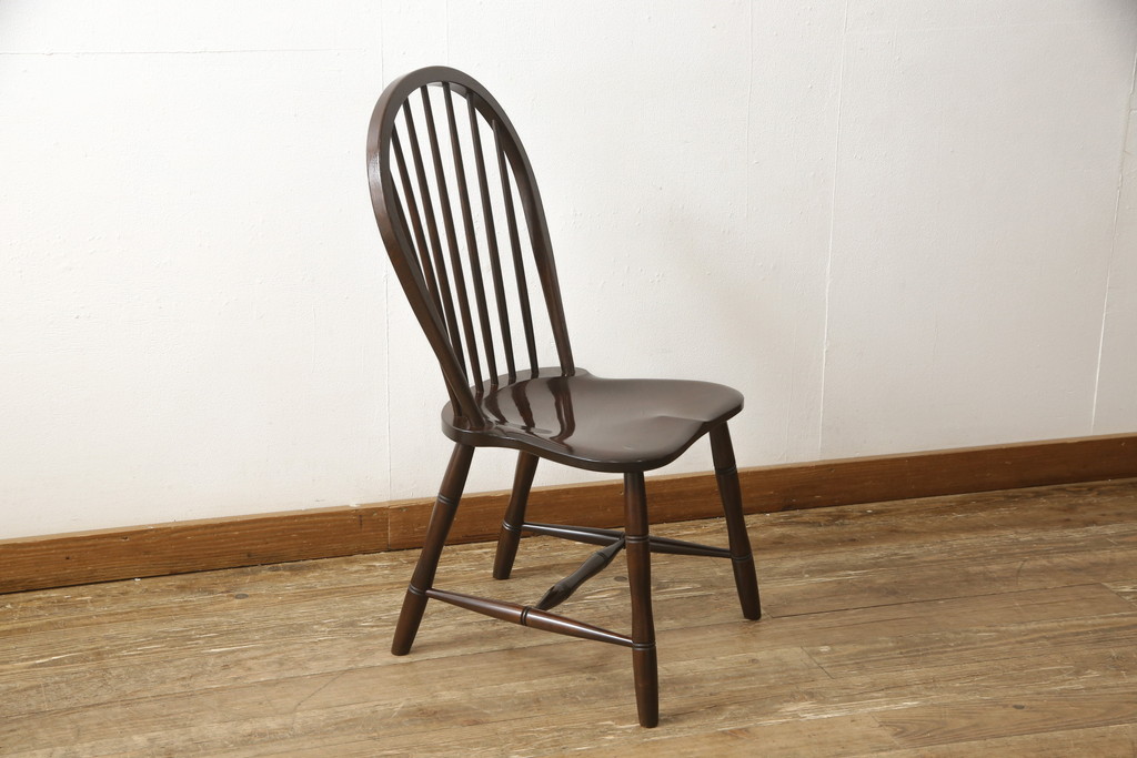 中古　美品　松本民芸家具　クラシックなデザインの#72リーチ型チェア(ダイニングチェア、椅子、板座チェア)(R-058557)