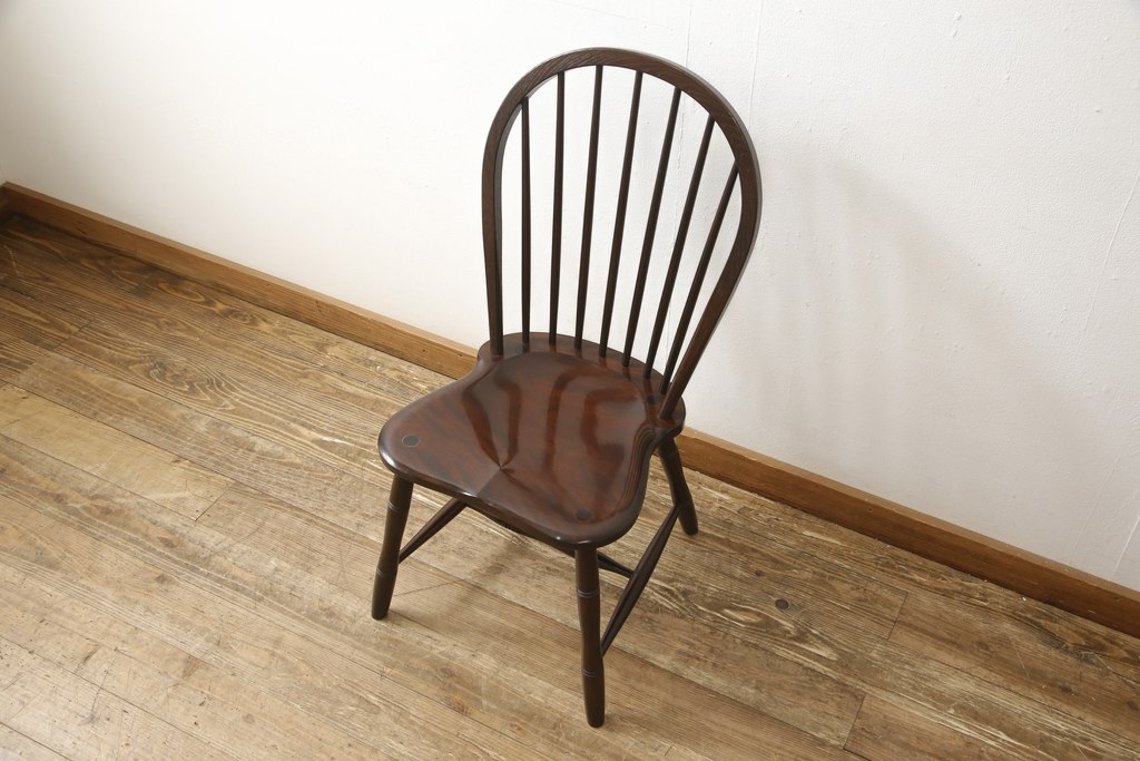 中古　美品　松本民芸家具　クラシックなデザインの#72リーチ型チェア(ダイニングチェア、椅子、板座チェア)(R-058557)