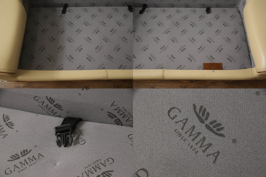 中古　美品　mobili italia(モービリ イタリア)　GAMMA ARREDAMENTI(ガンマ・アレダメンティ)　厚みのある良質な本革が重厚感を生み出す2.5人掛けレザーソファ(2人掛け)(定価約85万円)(R-059855)