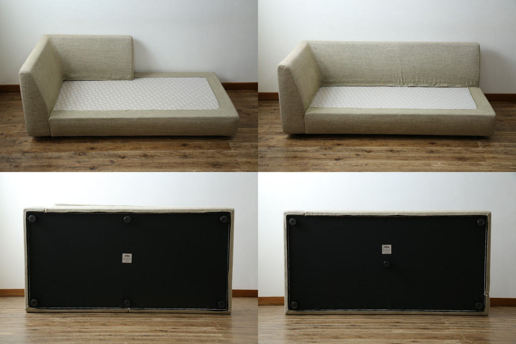 中古　美品　arflex(アルフレックス)　SONA(ソーナ)　心地よさと洗練を兼ね備えたオットマン付きカウチソファ(3人掛け、3P、三人掛け、2人掛けソファ、2PL字ソファ)(定価約115万円)(R-083189)