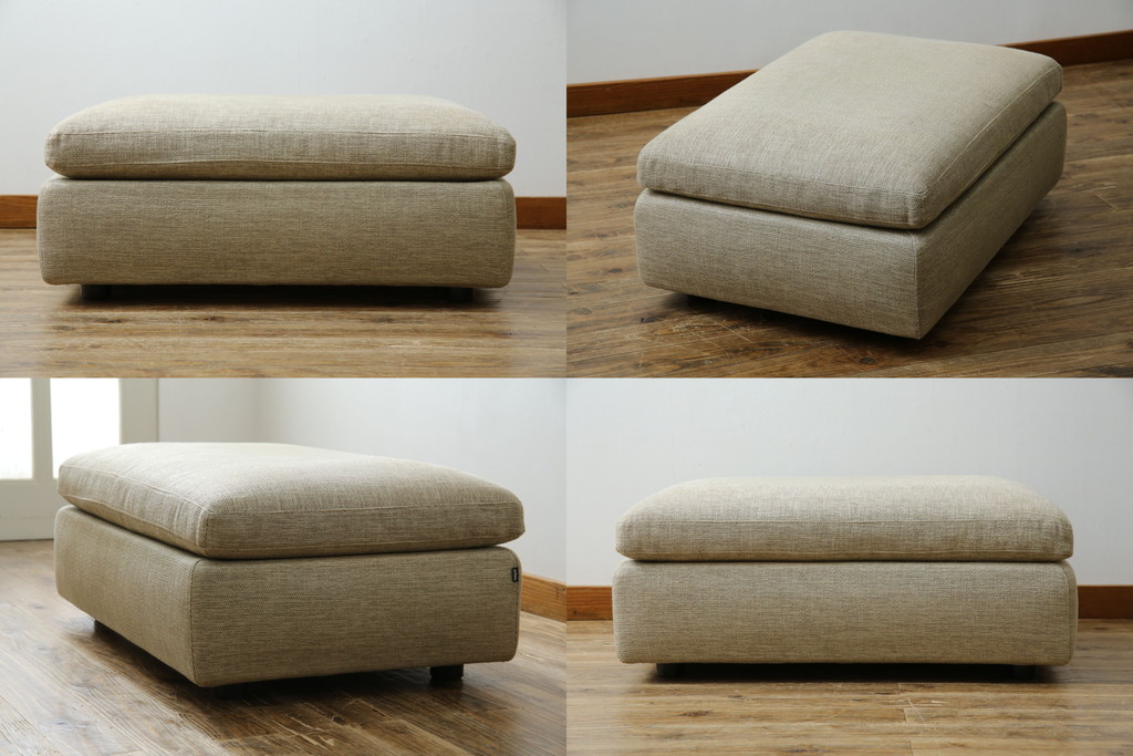 中古　美品　arflex(アルフレックス)　SONA(ソーナ)　心地よさと洗練を兼ね備えたオットマン付きカウチソファ(3人掛け、3P、三人掛け、2人掛けソファ、2PL字ソファ)(定価約115万円)(R-083189)