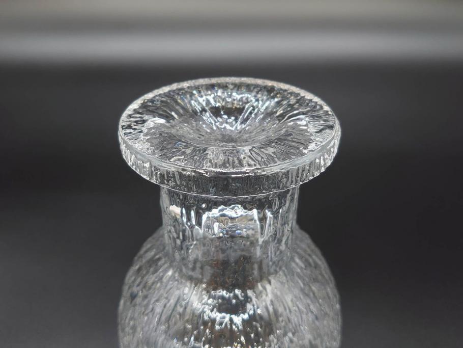 ヴィンテージ　廃番　iittala(イッタラ)　Kekkerit(ケッケリト)　氷の彫刻のような美しく存在感のあるショットグラス6客セット(ミニグラス、ガラス、箱付き、ビンテージ、北欧食器)(R-070739)