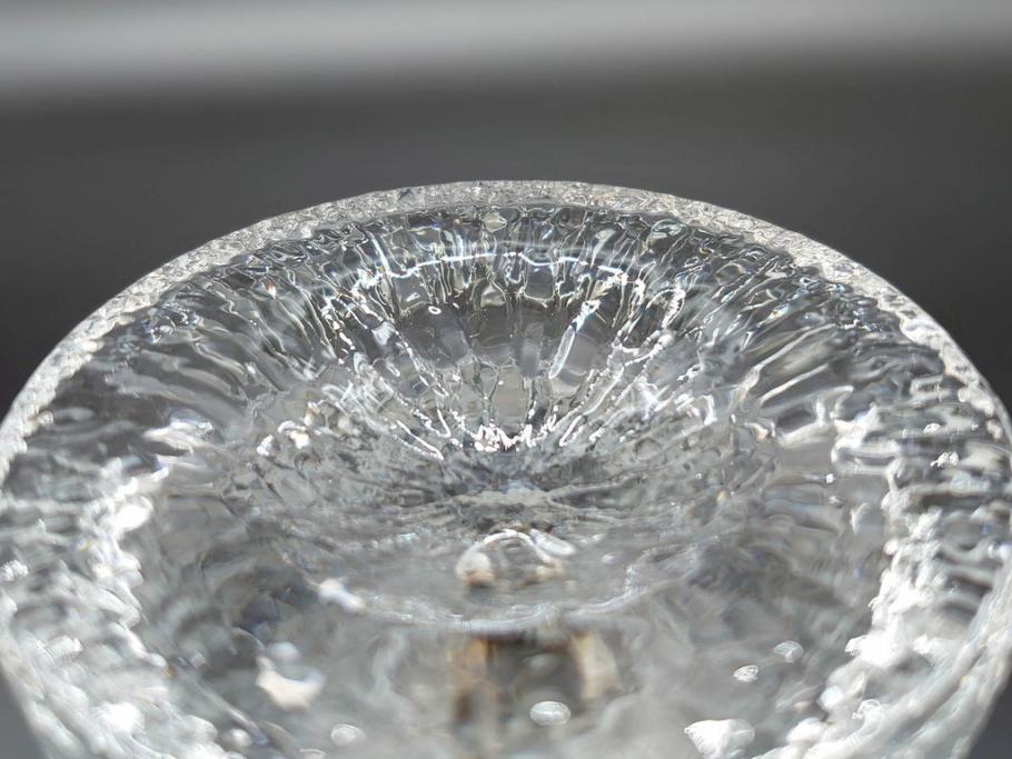 ヴィンテージ　廃番　iittala(イッタラ)　Kekkerit(ケッケリト)　氷の彫刻のような美しく存在感のあるショットグラス6客セット(ミニグラス、ガラス、箱付き、ビンテージ、北欧食器)(R-070739)