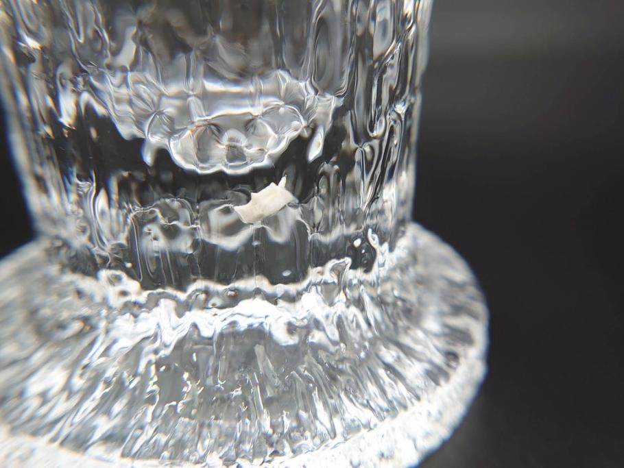 ヴィンテージ　廃番　iittala(イッタラ)　Kekkerit(ケッケリト)　氷の彫刻のような美しく存在感のあるショットグラス6客セット(ミニグラス、ガラス、箱付き、ビンテージ、北欧食器)(R-070739)