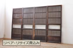 【セミオーダー家具実例】組子欄間に高品質リペアを施しました。表面にはクリアガラスを、裏面にはすりガラスを組み入れました。(明り取り、明かり取り)