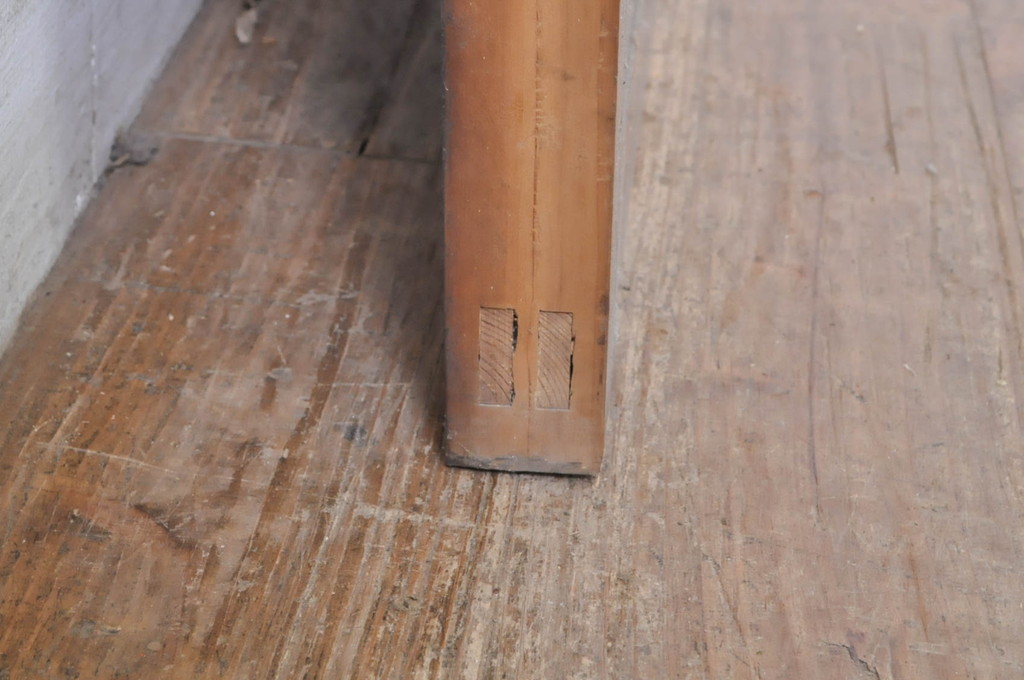 アンティーク建具　どこか懐かしい雰囲気の裏障子付き幅狭格子戸1枚(引き戸、障子戸、ガラス帯戸)(R-068283)