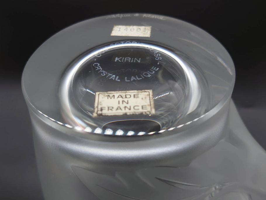 1986年　フランス　LALIQUE(ラリック)　キリンビアマグコレクション　コレクターズグラス　匠の技が光るビアマグ(クリスタルグラス、ジョッキ、KIRIN COLLECTORS GLASS、グラス)(R-077765)　