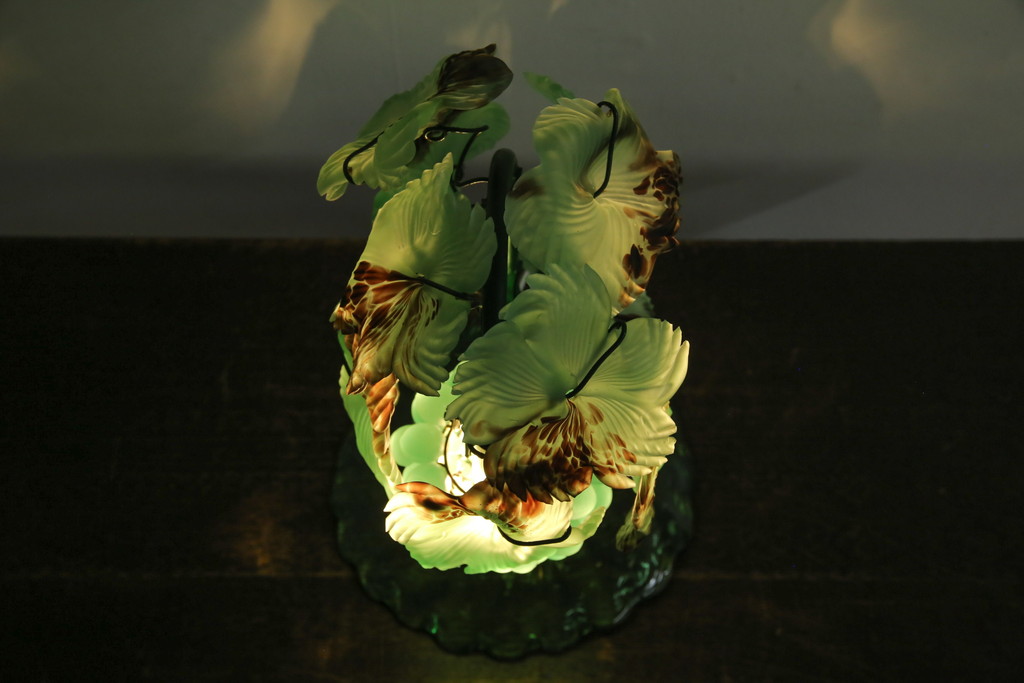 中古　イタリア　トーソー社(TOSO CESARE)　ムラーノガラス(MURANO)　ブドウ(葡萄、ぶどう)　1灯　空間のアクセントになるテーブルスタンド(テーブルライト、卓上ランプ、ベネチアングラス、ムラノガラス)(R-083330)