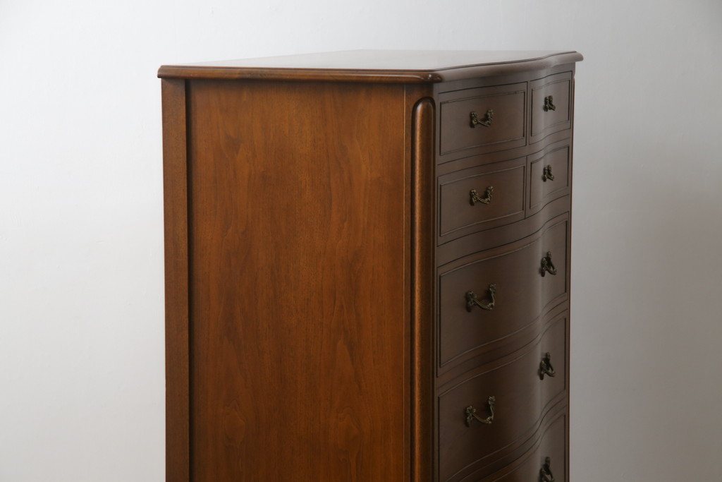 中古 美品　DREXEL HERITAGE(ドレクセルヘリテイジ)　Touraine(ツーレイン)　マホガニー材製の贅沢なアンティーク調チェスト(引き出し、サイドチェスト)(R-061346)