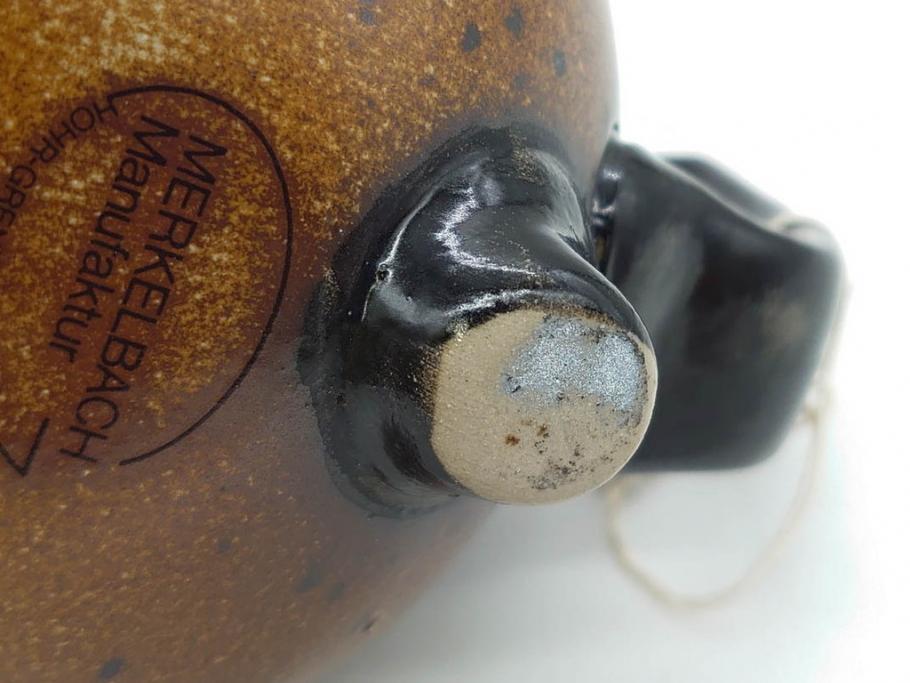 ドイツ　MERKELBACH(メルケルバッハ)　　限定3000　503/3000　524/3000　丸いフォルムとユニークなモチーフが可愛らしいビアマグ2点セット(蓋付き、ビールジョッキ、陶器、1757年、1902年、外箱付)(R-077767)