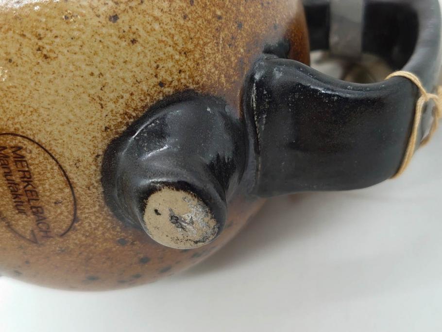 ドイツ　MERKELBACH(メルケルバッハ)　　限定3000　503/3000　524/3000　丸いフォルムとユニークなモチーフが可愛らしいビアマグ2点セット(蓋付き、ビールジョッキ、陶器、1757年、1902年、外箱付)(R-077767)