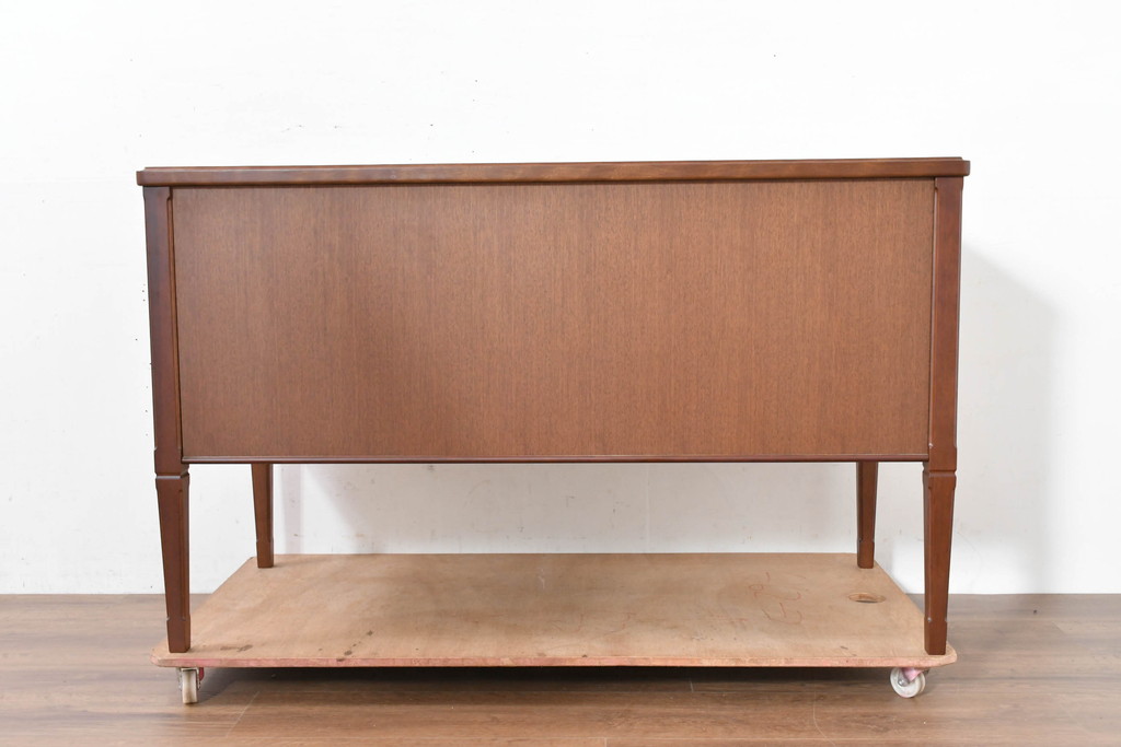 中古　美品　maruni(マルニ木工)　地中海ロイヤルシリーズ(ROYAL)　ゴールドの取っ手金具や丁寧に面取りされた装飾が気品を感じる片袖机(片袖デスク、ワークデスク、在宅用、在宅ワーク用)(定価約24万円)(R-084395)