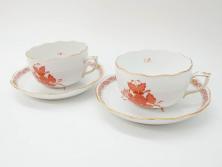 【骨董買取】ヘレンド　ハンガリー　HEREND HVNGARY　アポニー・オレンジ　ティーカップ&ソーサー(HUNGARY、洋食器、C&S)を買取りました。