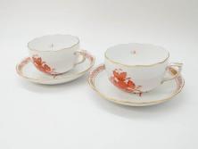 【骨董買取】ヘレンド　ハンガリー　HEREND HVNGARY　アポニー・オレンジ　ティーカップ&ソーサー(HUNGARY、洋食器、C&S、ビタミンカラー)を買取りました。