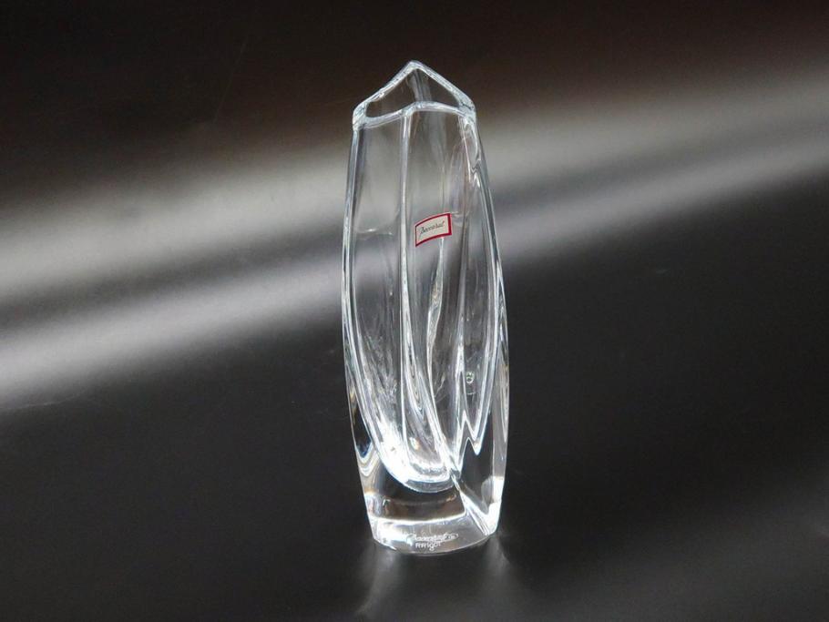フランス　Baccarat　バカラ　ジベルニー　RRigot(リゴット)　柔らかな曲線美が輝く花瓶(花器、花生け、フラワーベース、花入れ、クリスタルガラス、外箱付き)(R-077675)