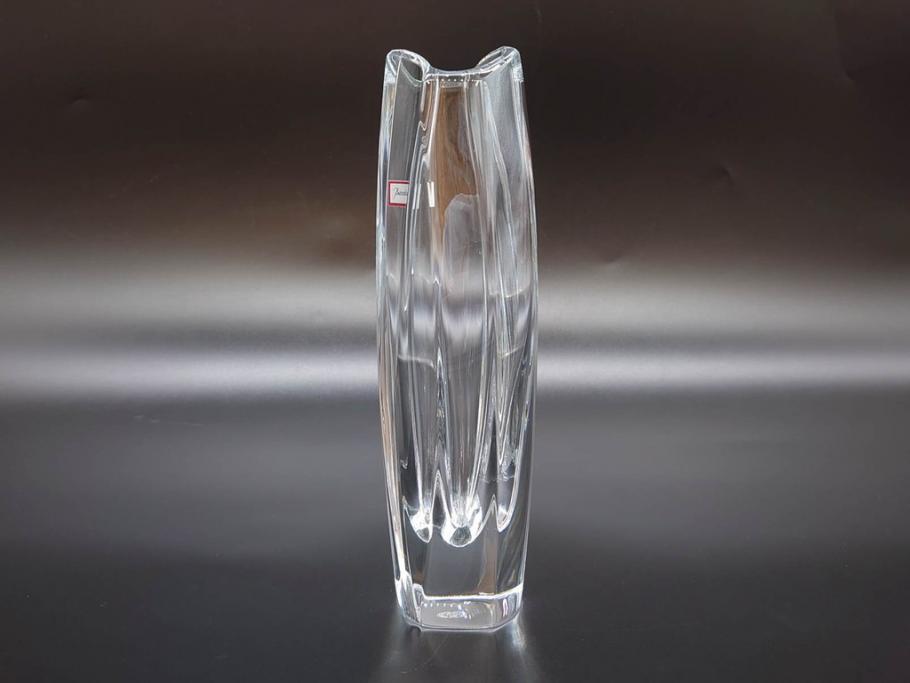 フランス　Baccarat　バカラ　ジベルニー　RRigot(リゴット)　柔らかな曲線美が輝く花瓶(花器、花生け、フラワーベース、花入れ、クリスタルガラス、外箱付き)(R-077675)