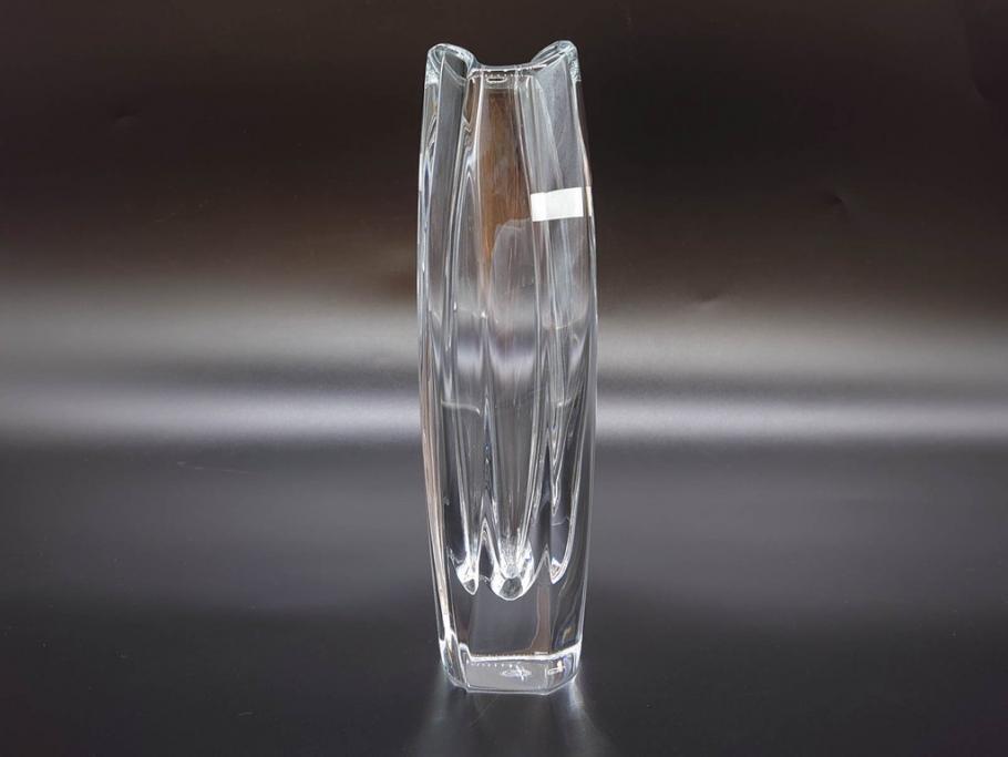フランス　Baccarat　バカラ　ジベルニー　RRigot(リゴット)　柔らかな曲線美が輝く花瓶(花器、花生け、フラワーベース、花入れ、クリスタルガラス、外箱付き)(R-077675)