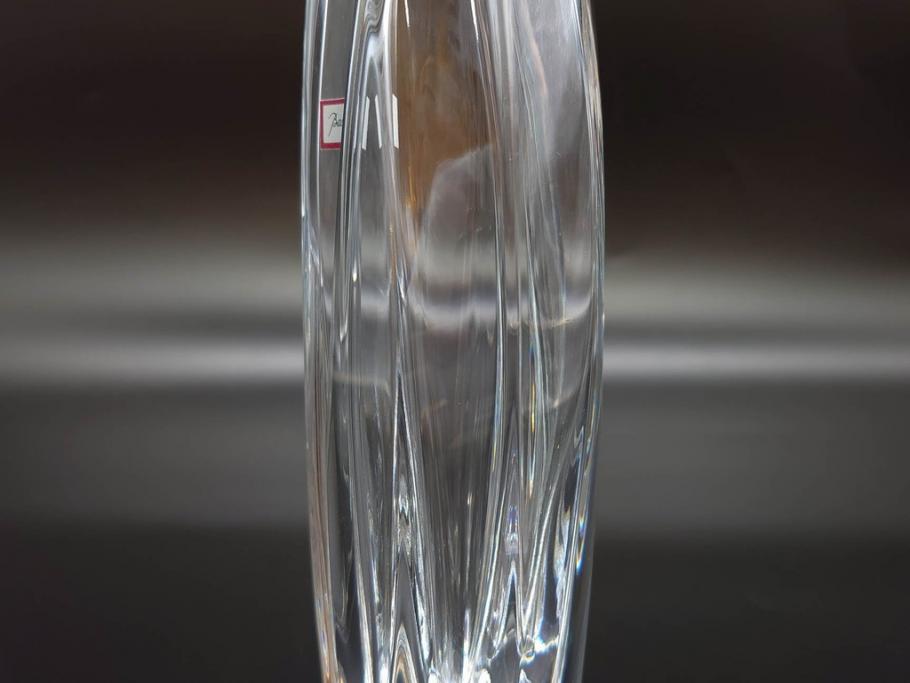 フランス　Baccarat　バカラ　ジベルニー　RRigot(リゴット)　柔らかな曲線美が輝く花瓶(花器、花生け、フラワーベース、花入れ、クリスタルガラス、外箱付き)(R-077675)