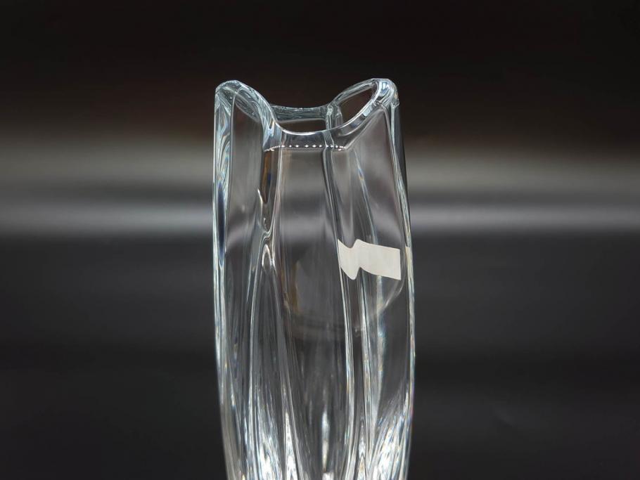 フランス　Baccarat　バカラ　ジベルニー　RRigot(リゴット)　柔らかな曲線美が輝く花瓶(花器、花生け、フラワーベース、花入れ、クリスタルガラス、外箱付き)(R-077675)