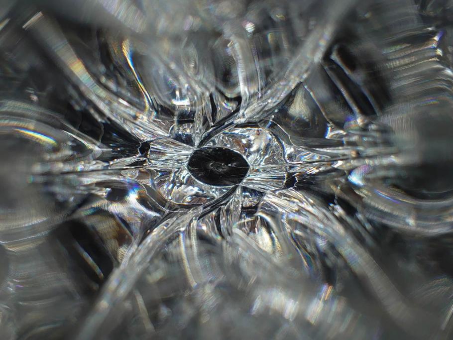 フランス　Baccarat　バカラ　ジベルニー　RRigot(リゴット)　柔らかな曲線美が輝く花瓶(花器、花生け、フラワーベース、花入れ、クリスタルガラス、外箱付き)(R-077675)