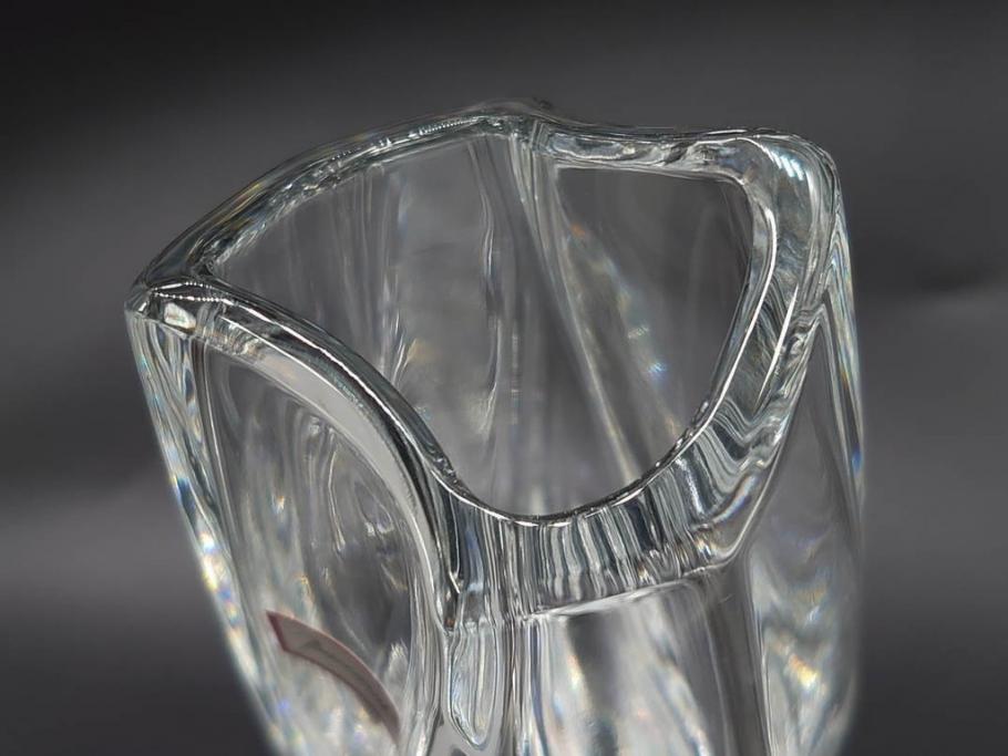 フランス　Baccarat　バカラ　ジベルニー　RRigot(リゴット)　柔らかな曲線美が輝く花瓶(花器、花生け、フラワーベース、花入れ、クリスタルガラス、外箱付き)(R-077675)