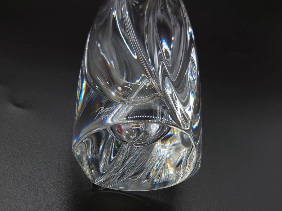 フランス　Baccarat　バカラ　ジベルニー　RRigot(リゴット)　柔らかな曲線美が輝く花瓶(花器、花生け、フラワーベース、花入れ、クリスタルガラス、外箱付き)(R-077675)