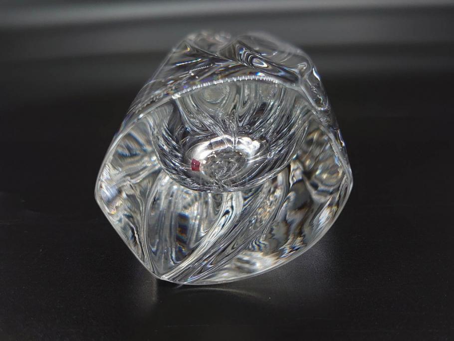 フランス　Baccarat　バカラ　ジベルニー　RRigot(リゴット)　柔らかな曲線美が輝く花瓶(花器、花生け、フラワーベース、花入れ、クリスタルガラス、外箱付き)(R-077675)