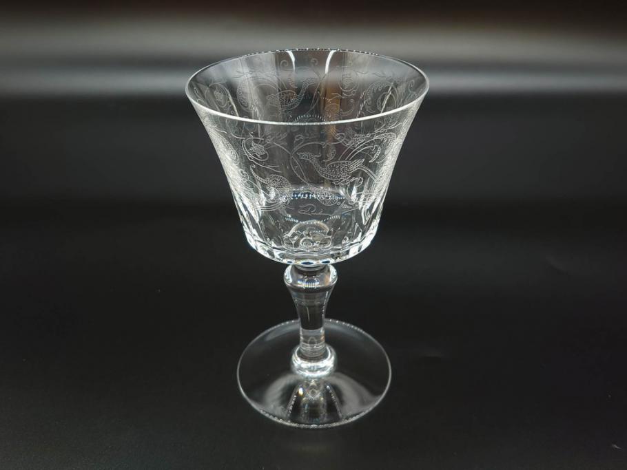 フランス　Baccarat　バカラ　Parme(パルメ)　Talleyrand(タリランド)　Oenologie(オノロジー)　意匠を凝らしたエレガントなグラス4客セット(花、鳳凰、ワイングラス、ロックグラス、スピリットグラス、コップ、タンブラー、フルレッドクリスタルガラス)(R-077676)