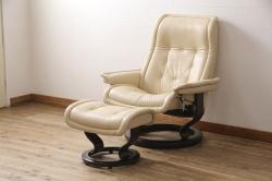 【買取】エコーネス(EKORNES) 本革 ロイヤルシリーズ オットマン付き ストレスレスチェアを買取りました。(定価約46万円)