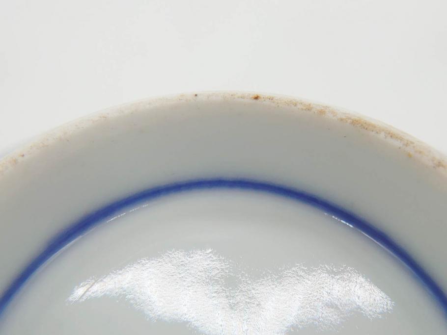 明治期　伊万里焼　色絵　桃印　鳳凰菊雷文　約12cm　4.1寸　色鮮やかな染付と金彩で装飾された豪華な蓋付き茶碗5客セット(金彩、器、どんぶり、和皿、和食器、四寸一分)(R-077414)