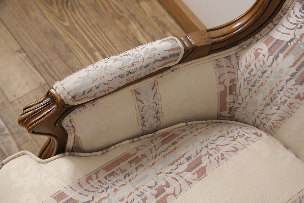 中古　美品　DREXEL HERITAGE(ドレクセルヘリテイジ)　 Upholstery(アップホルスタリー)　気品ある佇まいが高級感溢れるラウンジチェア(一人掛けソファ、1P、アームソファ)(定価約59万円)(R-053395)