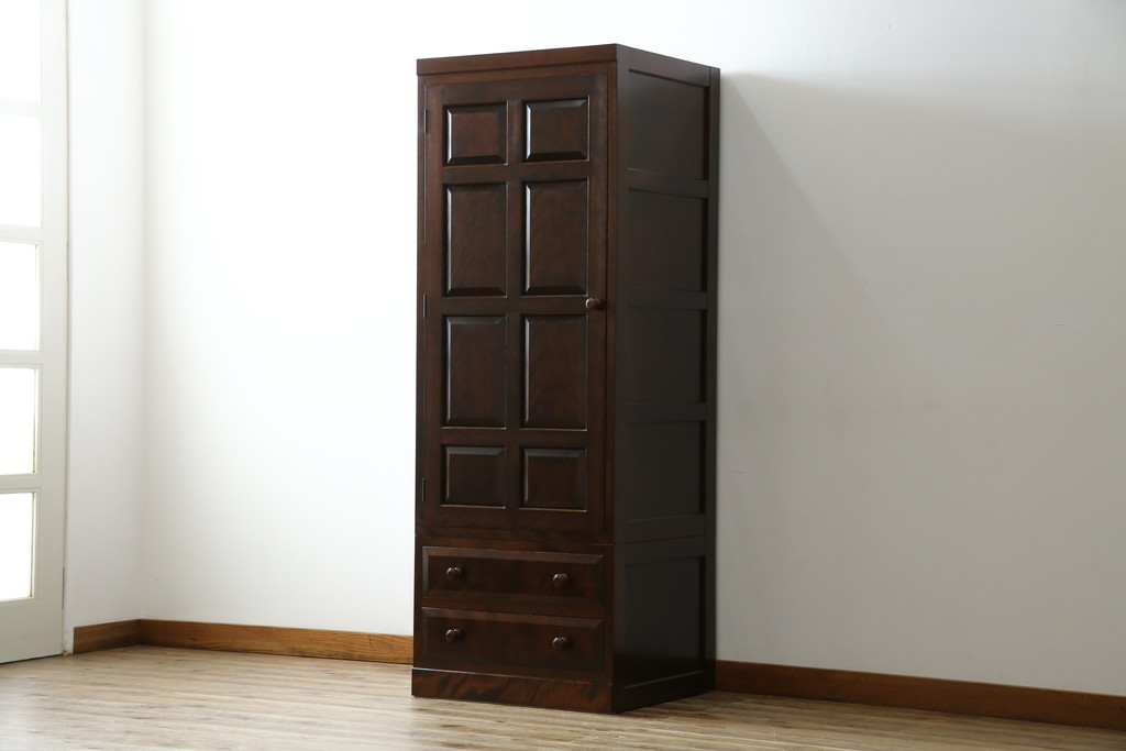 中古　美品　松本民芸家具　DII-12型　スリムで取り入れやすいワードローブ(洋服タンス、収納棚)(定価約46万円)(R-054642)