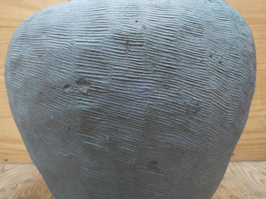 鎌倉時代～室町時代　珠洲焼　高さ46cm　素朴な美しさを感じる壷(綾杉文、甕、壺)(R-077678)
