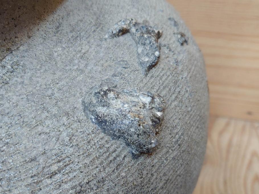 鎌倉時代～室町時代　珠洲焼　高さ46cm　素朴な美しさを感じる壷(綾杉文、甕、壺)(R-077678)