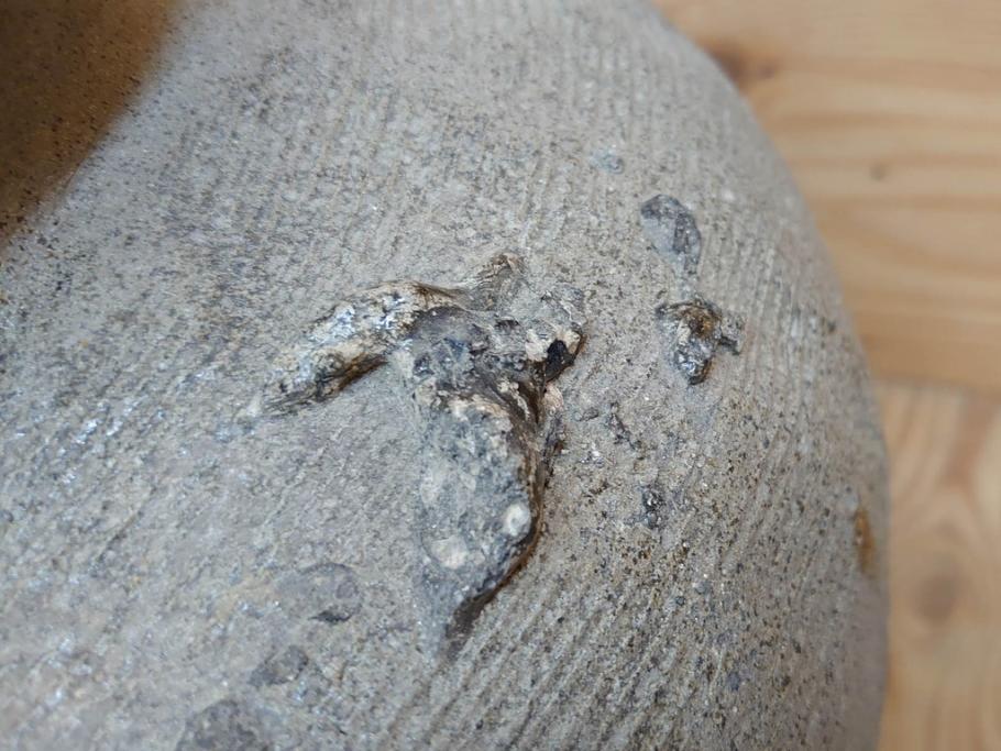 鎌倉時代～室町時代　珠洲焼　高さ46cm　素朴な美しさを感じる壷(綾杉文、甕、壺)(R-077678)