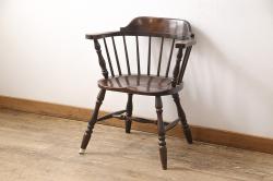 中古美品　ERCOL(アーコール)　淡い花柄のファブリックがお洒落な1人掛けソファ(ラウンジチェア、アームチェア、椅子、1シーターソファ)(R-046913)