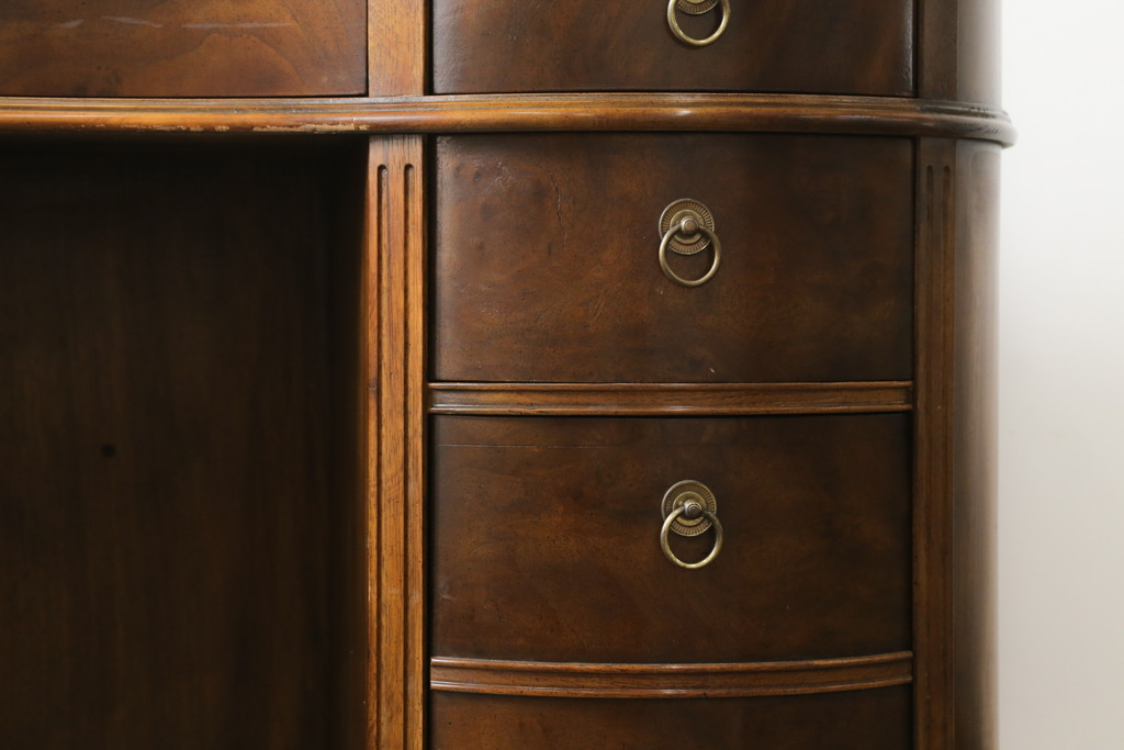 中古　DREXEL HERITAGE(ドレクセルヘリテイジ)　Cameo Classics(キャメオクラシックス)　高級感溢れるキドニーデスク(両袖デスク、机、ワークデスク、カウンターテーブル、在宅用、在宅ワーク用)(R-077039)