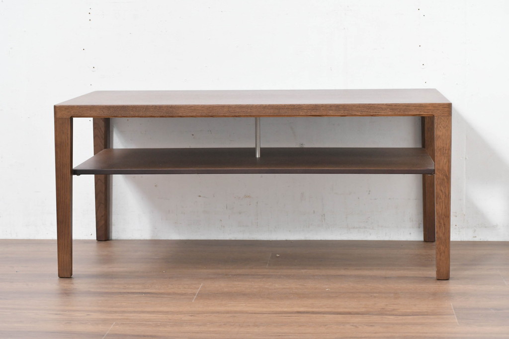中古　美品　カリモク家具(karimoku)　ナラ材　チュラルで落ち着いた空間を演出するシンプルなローテーブル(センターテーブル、リビングテーブル)(R-084322)