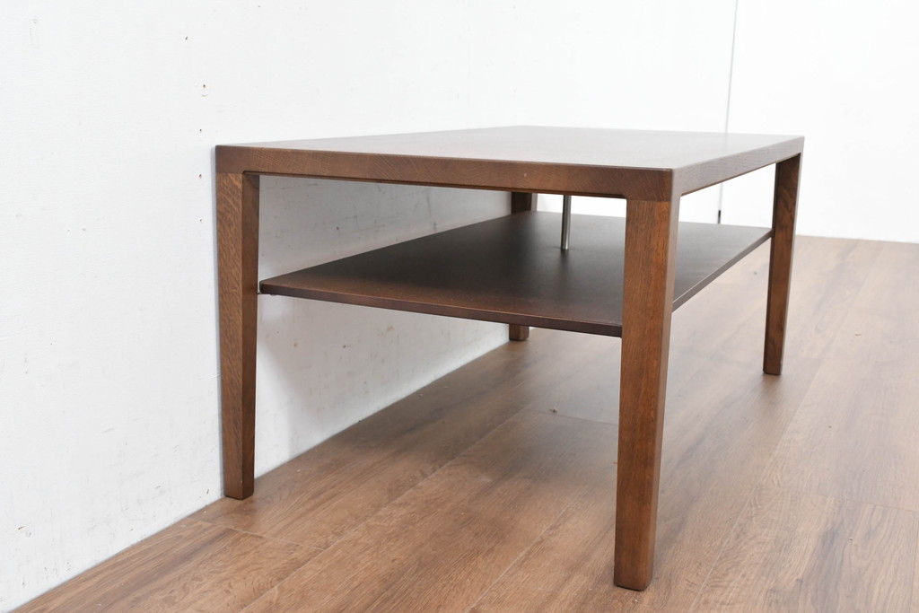中古　美品　カリモク家具(karimoku)　ナラ材　チュラルで落ち着いた空間を演出するシンプルなローテーブル(センターテーブル、リビングテーブル)(R-084322)