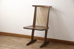 中古　ジョージナカシマ　桜製作所　コノイドチェア(CONOID CHAIR)　CN101　スタイリッシュな佇まいのサイドチェア(ジョージ・ナカシマ、板座チェア、ダイニングチェア、椅子、イス)(R-068179)