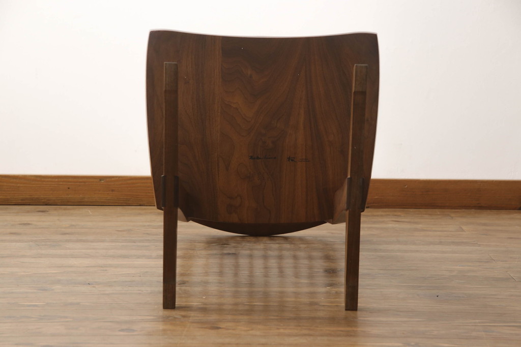 中古　ジョージナカシマ　桜製作所　コノイドチェア(CONOID CHAIR)　CN101　スタイリッシュな佇まいのサイドチェア(ジョージ・ナカシマ、板座チェア、ダイニングチェア、椅子、イス)(R-068179)