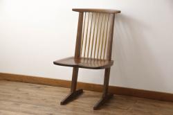 中古　ジョージナカシマ　桜製作所　コノイドチェア(CONOID CHAIR)　CN101　スタイリッシュな佇まいのサイドチェア(板座チェア、ダイニングチェア、椅子、イス)(R-068180)